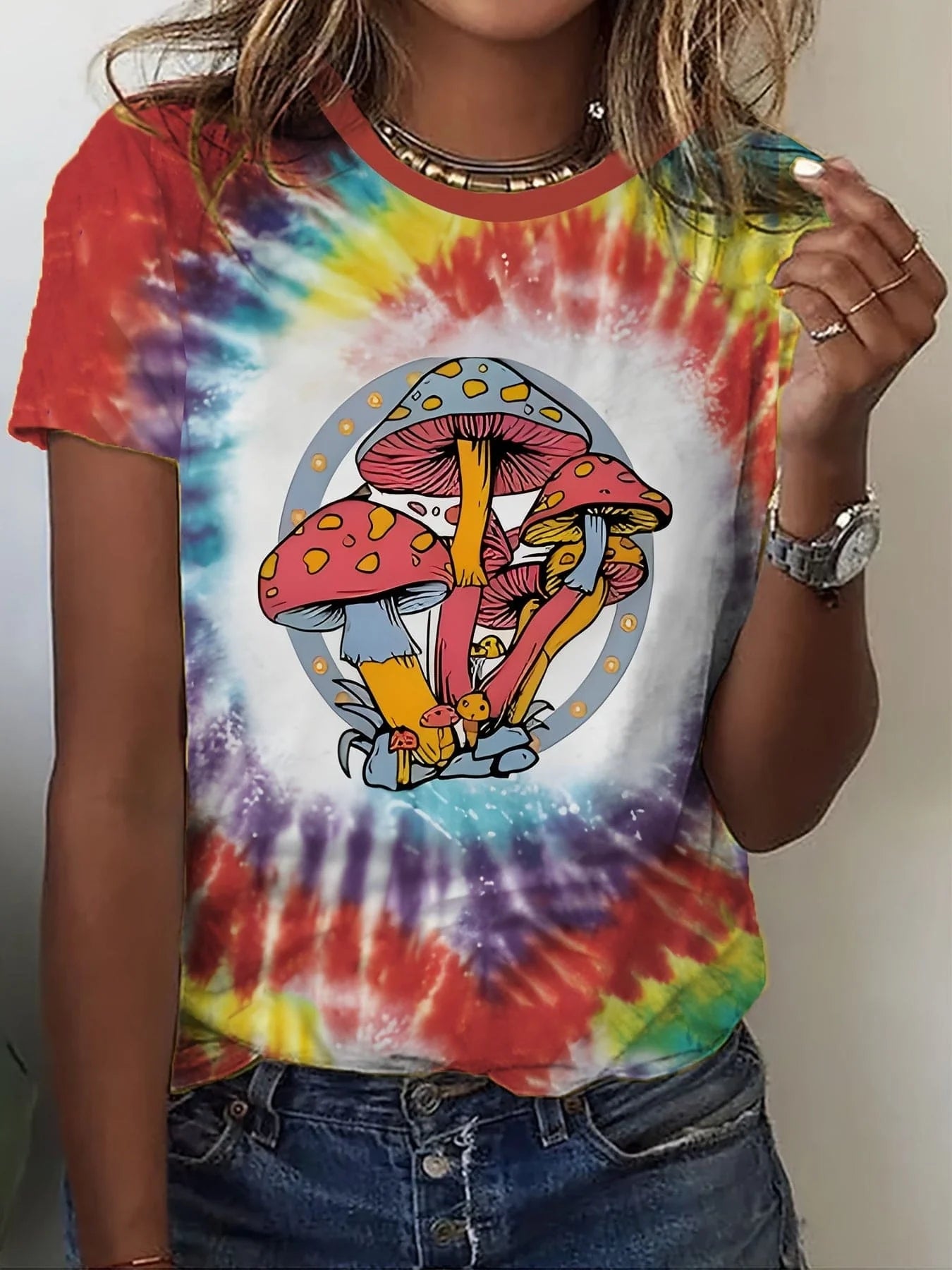 New Women's Printed Short Sleeve