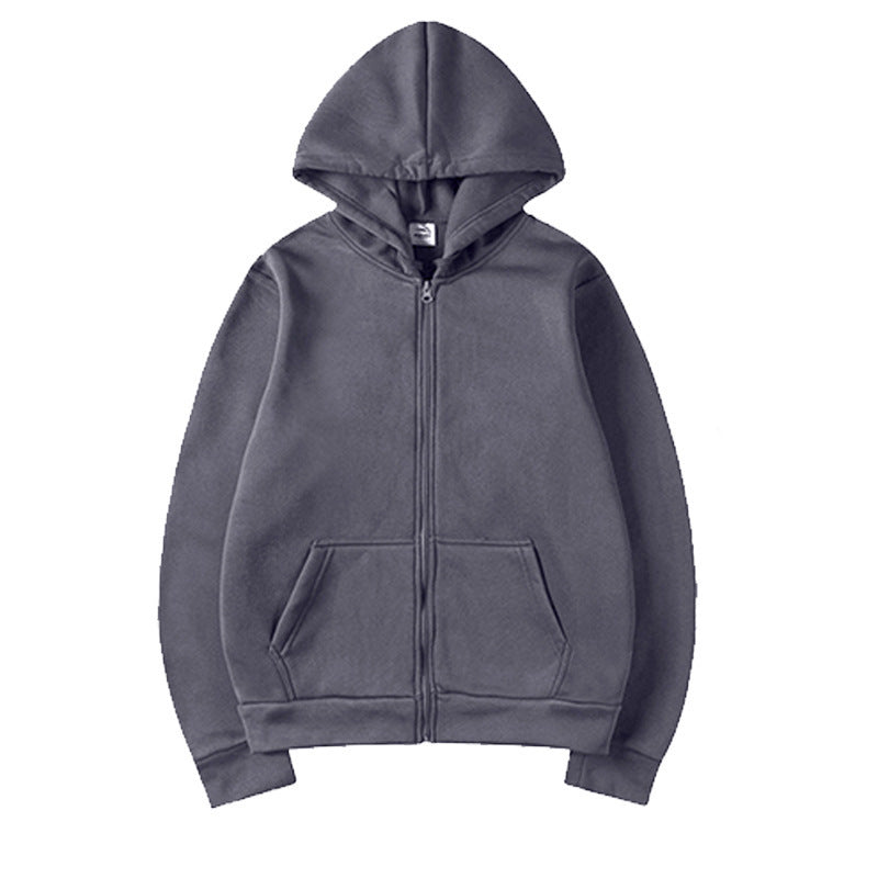 Solid Color British Loose Sports American Zipper Jacket Men