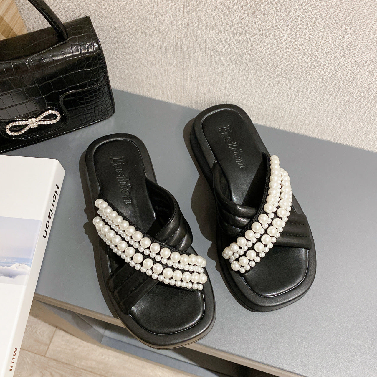 Women's Thick Bottom All Match One Word Slippers Women's Casual Sandals