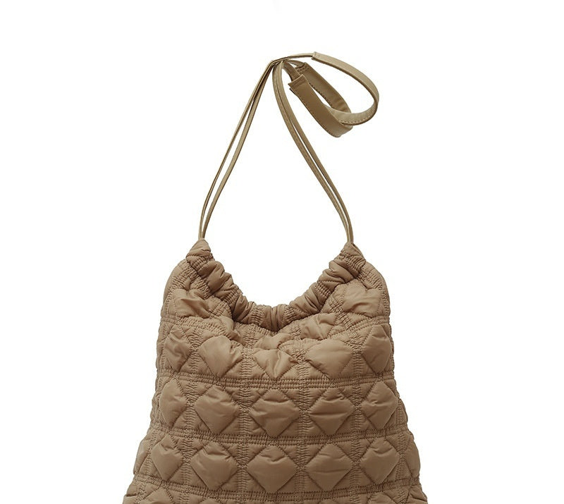 Diamond Bucket Fashion Pleated Crossbody Bag