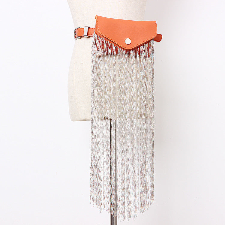 Concave Street Style Personality Tassel Chain Waist Bag Women