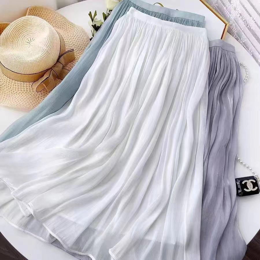 High-grade Streamer Yarn Skirt A- Line Large Hem