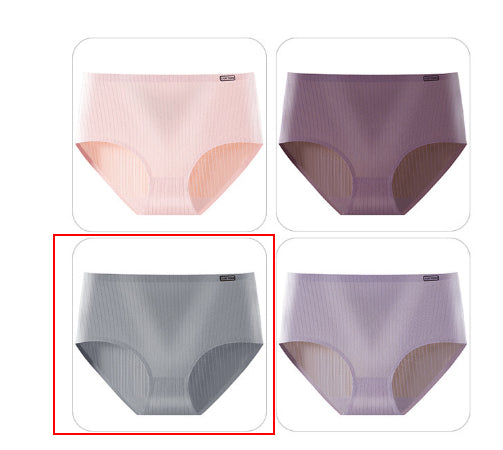 Womens High-Waisted Solid-Colored Breathable Comfortable Thong Underwear
