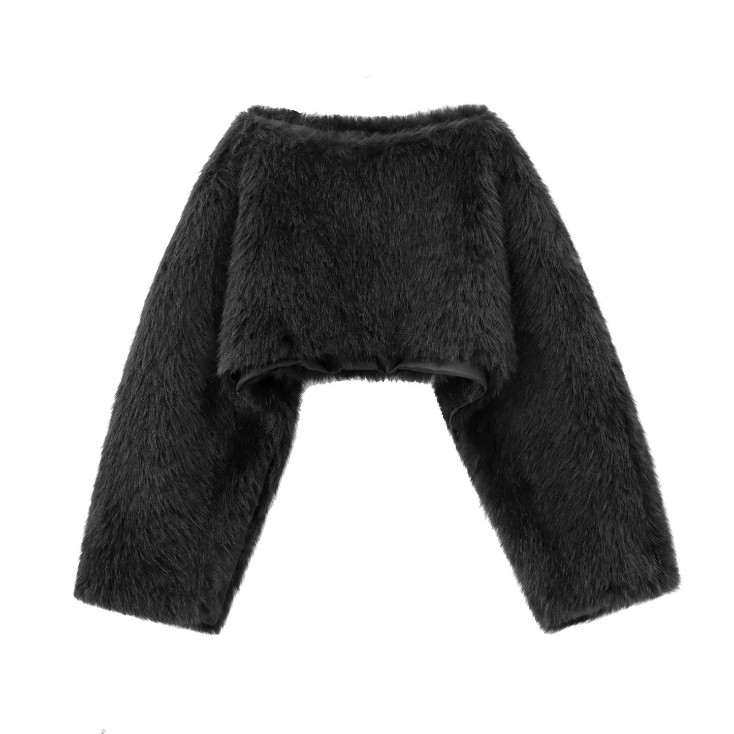 Artificial Fur Effect Temperament Versatile Short Top