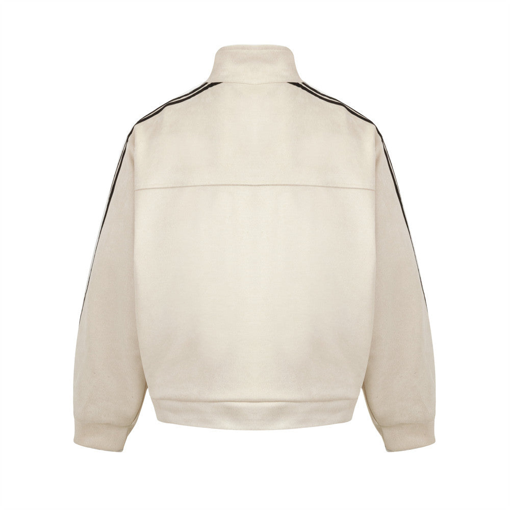 Retro Mixed Color Stripe Three-bar Sports Jacket Jacket