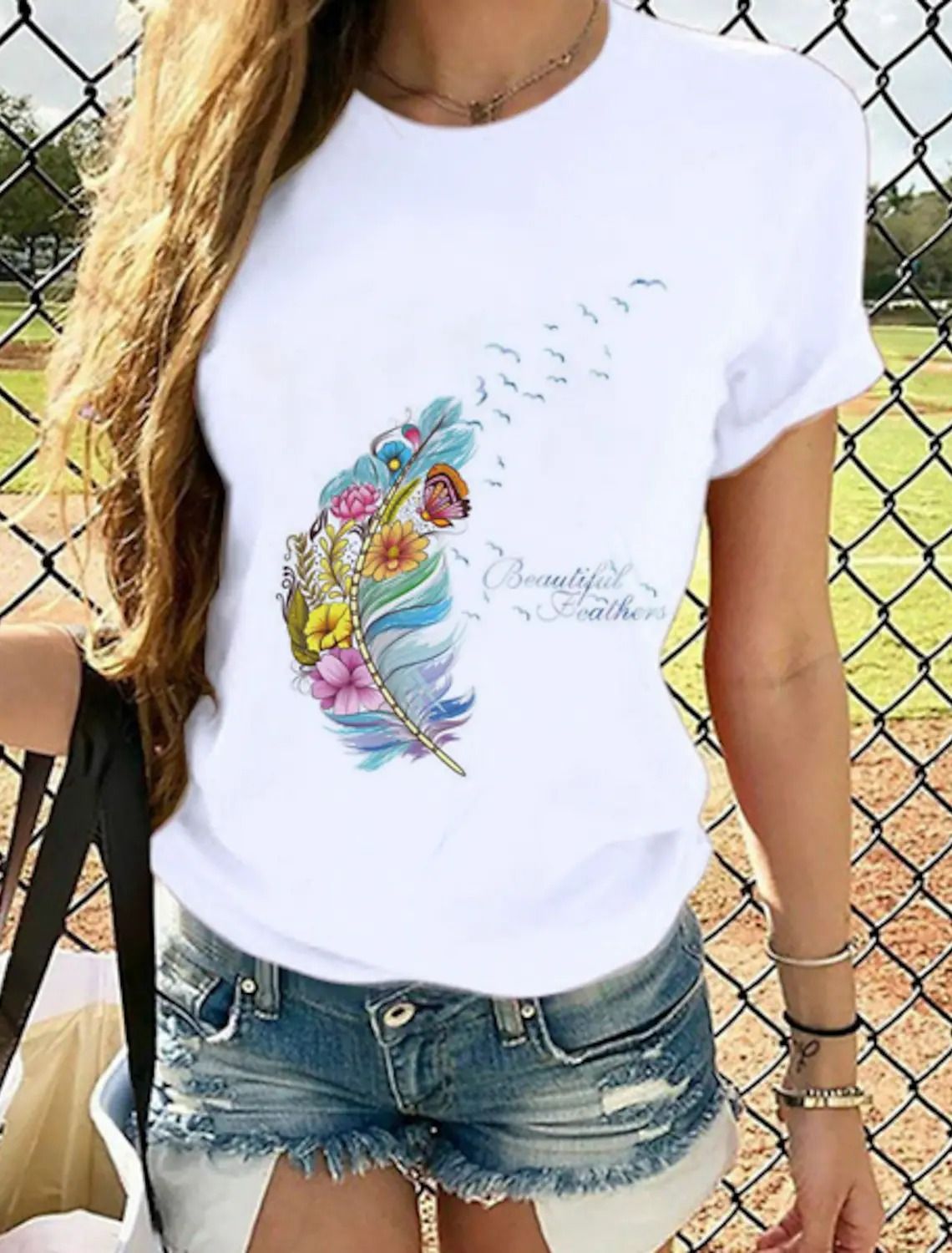 European And American Digital 3D Printing Women's Street T-shirt