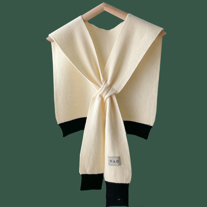 Shirt With Small Shawl Shirt Green Scarf Woolen Shoulder