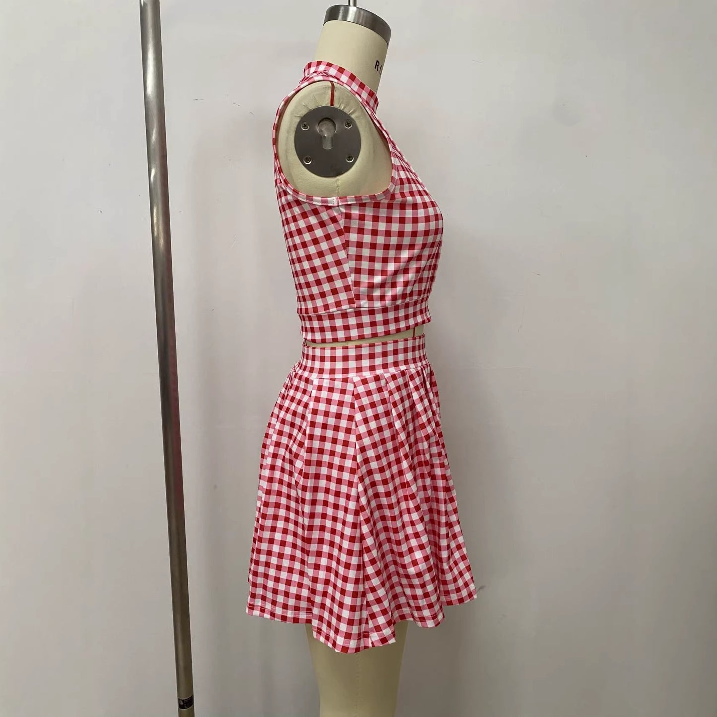 Womens Fashion Soft And Sweet Sleeveless Studded Set