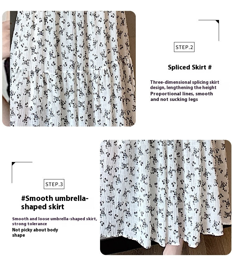 Slimming Gentle Floral Skirt A- Line Skirt