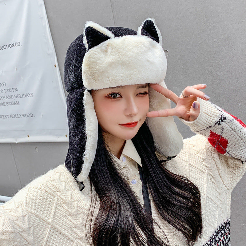 Cat Ears Korean Style Cute Autumn And Winter Warm Hat