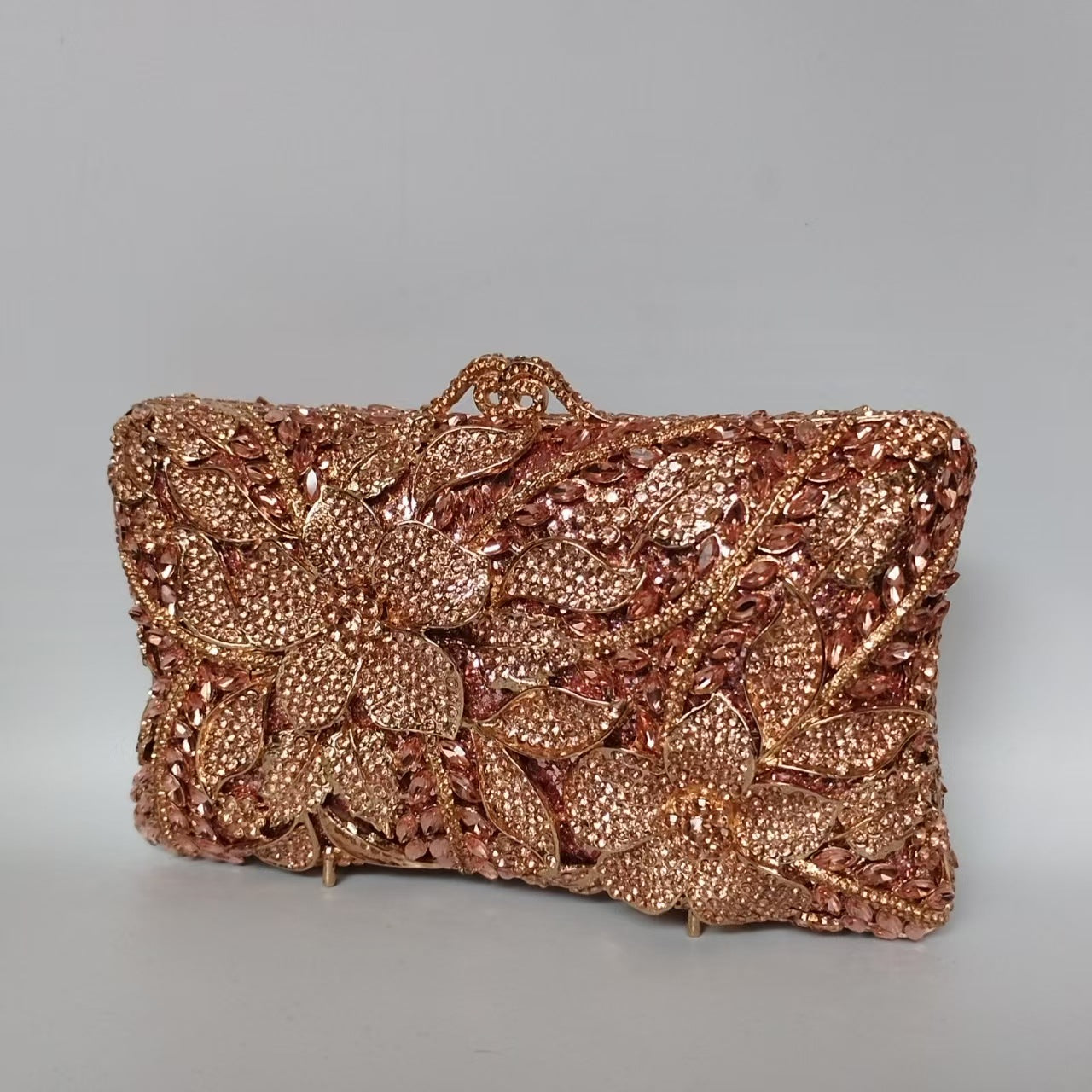 Blomst Diamant Banket Rhinsten Clutch Brude Bryllup Taske