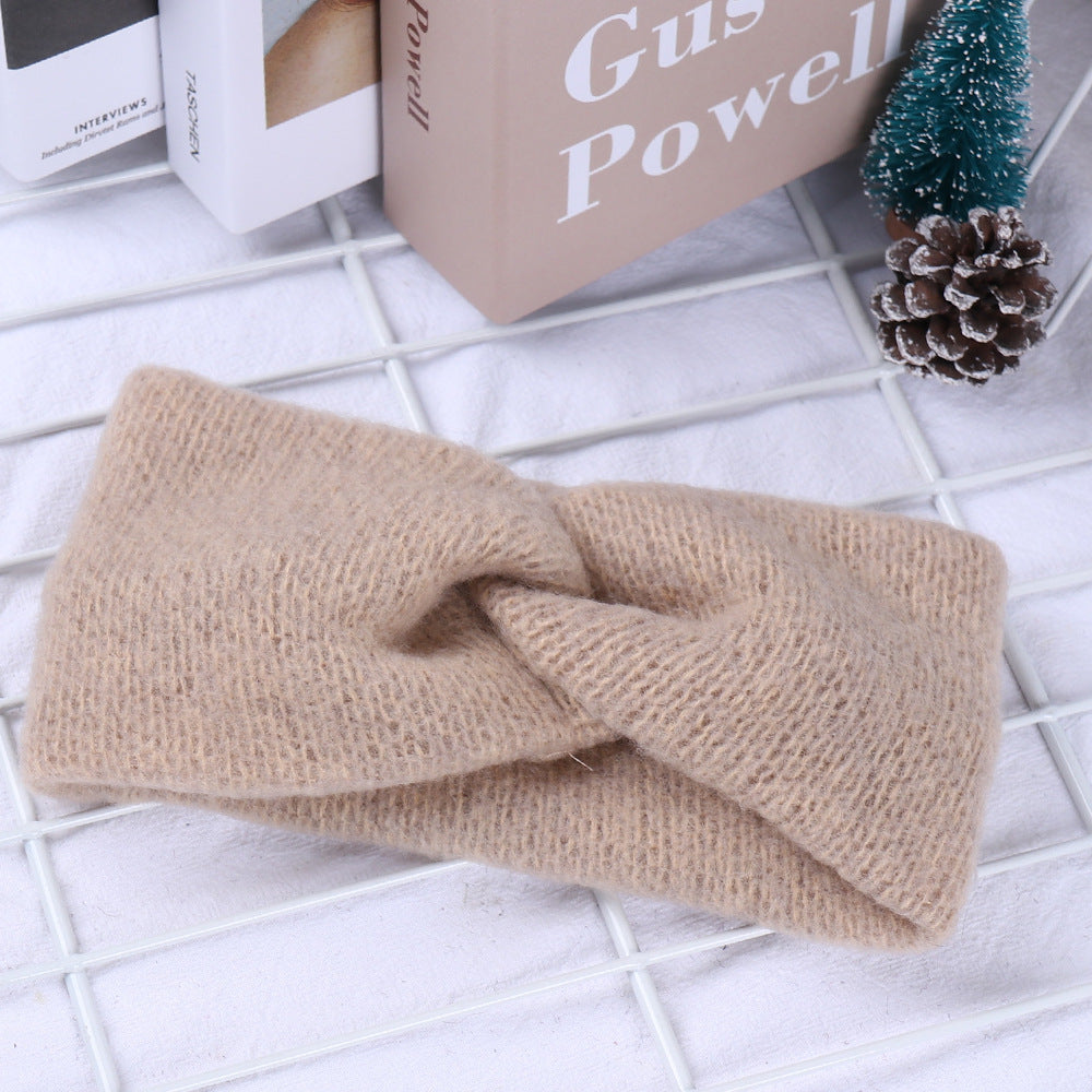 Simple And Versatile Wide-sided Cross Woven Knitted Headband