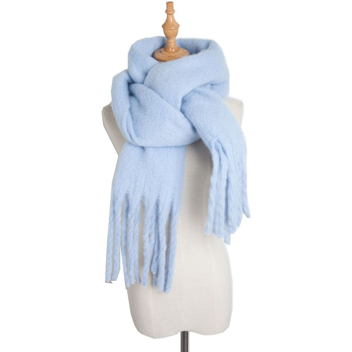 Mohair Twist Flet Plys Tørklæde til Kvinder Vinter Fortykket