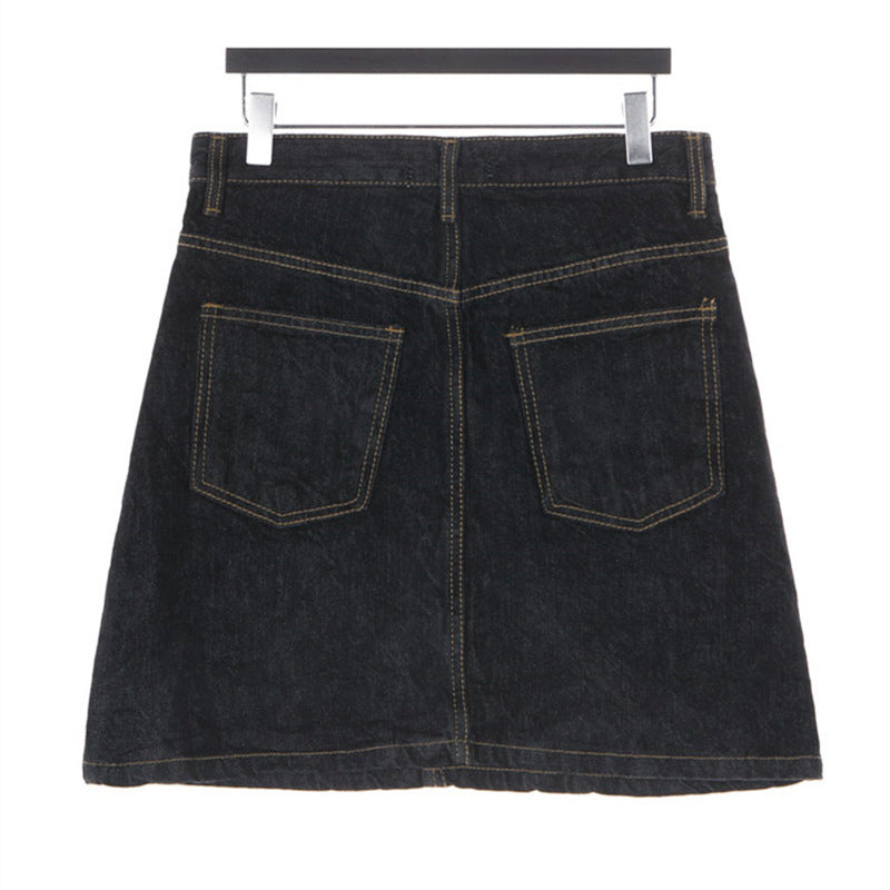 High waist student A-line hip skirt