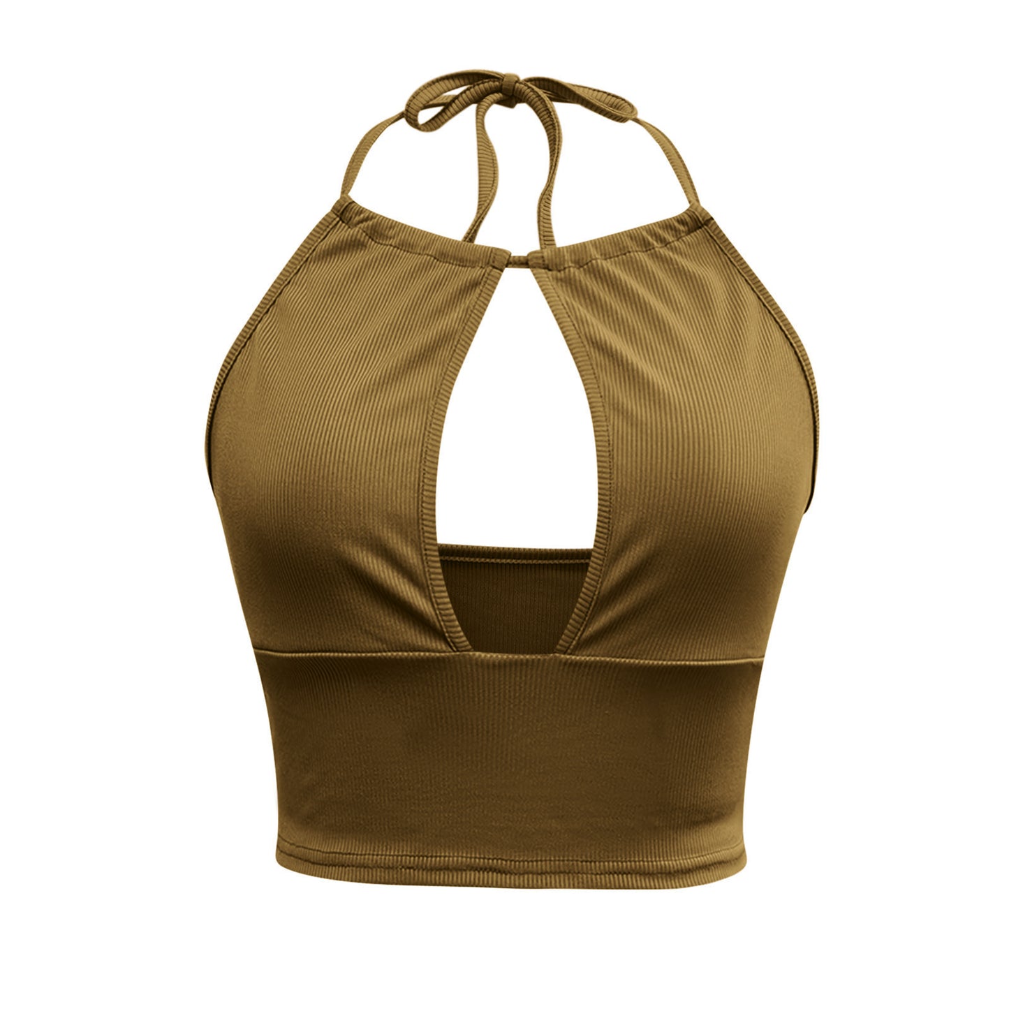 Classic Vacation Style Swimsuit Halter Spaghetti Straps Tube Top Padded