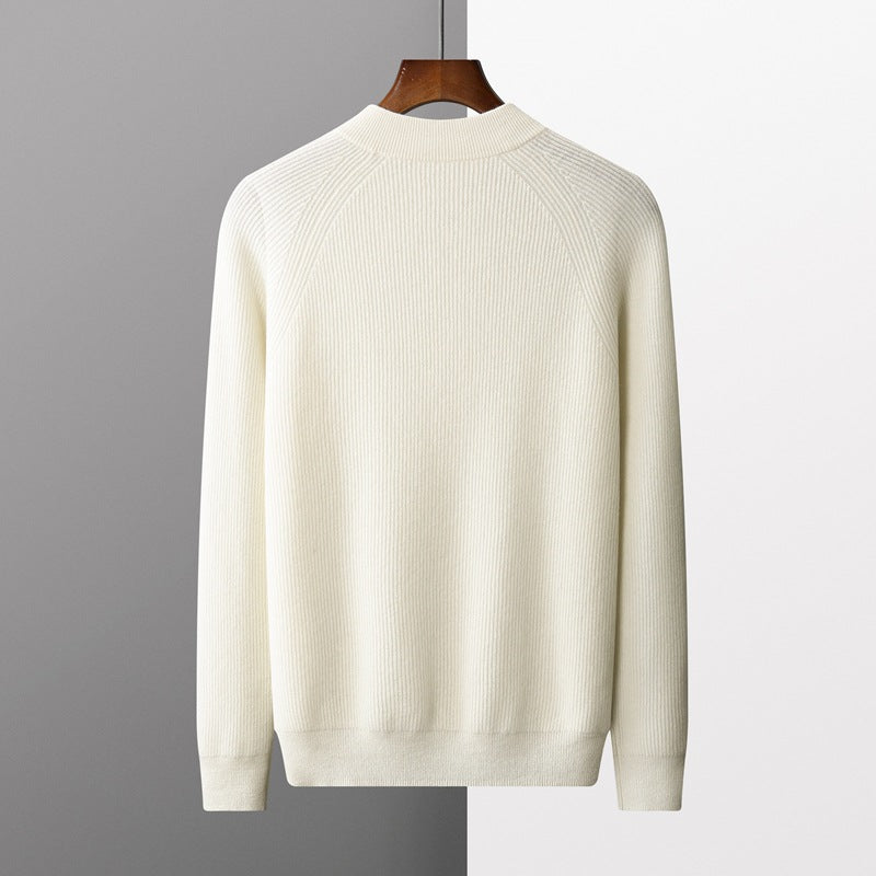 Half-height Cardigan Collar Knitted Loose Casual Fashion Oversized Knit Wool Sweater