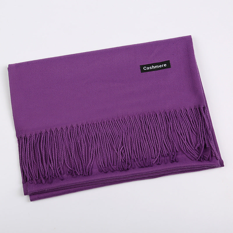 Solid Color Artificial Cashmere Scarf Female 220g Warm Shawl