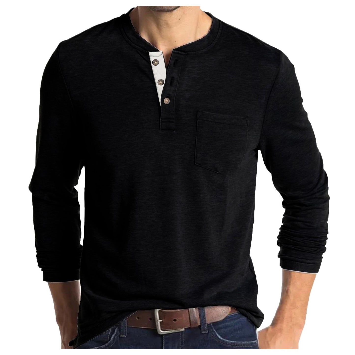 Men's Long Sleeve Round Neck T-shirt
