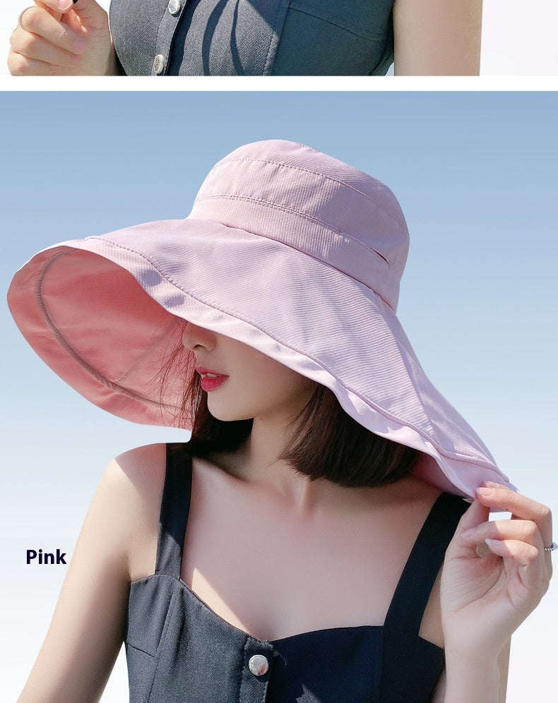 Wide Brim Neck Protection Protection Hat Female UV Protection Outdoor Big Brim Sun Hat