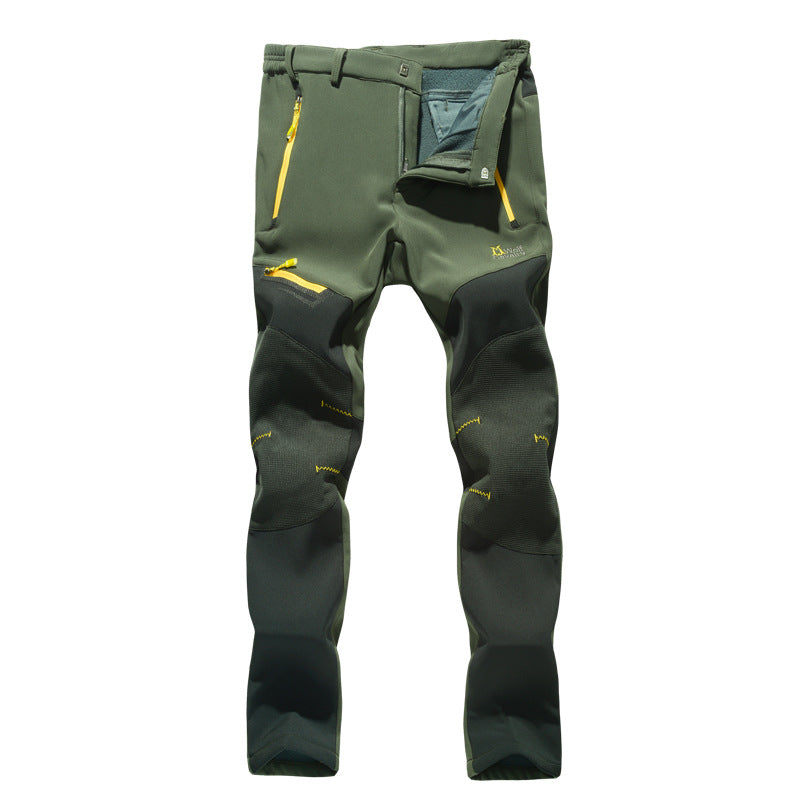 Outdoor Fleece-lined Warm Waterproof Windproof Breathable Climbing Pants