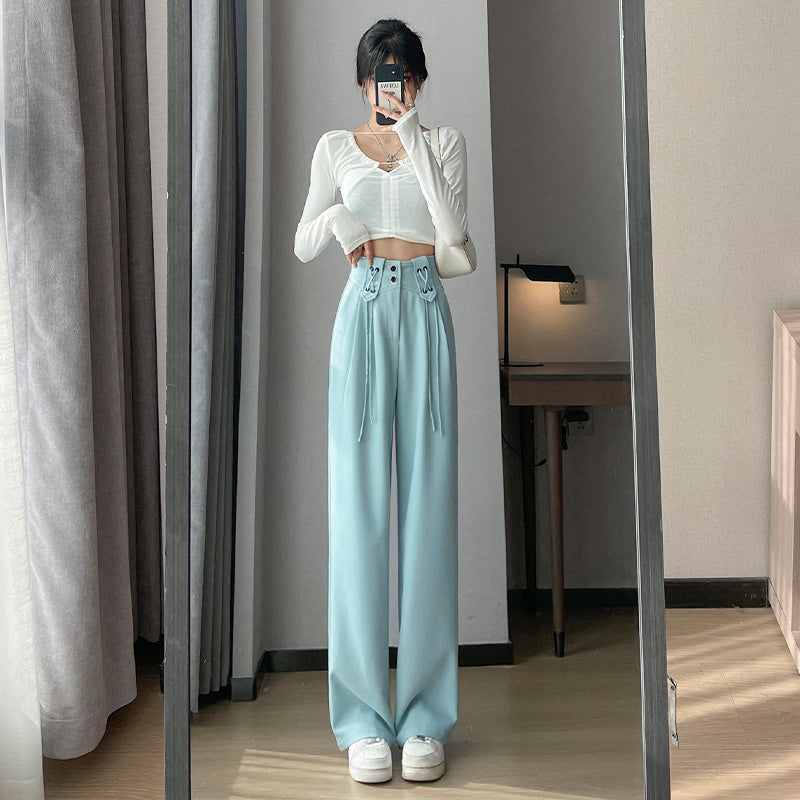Women's Straight Fit Loose Slim Suit Pants