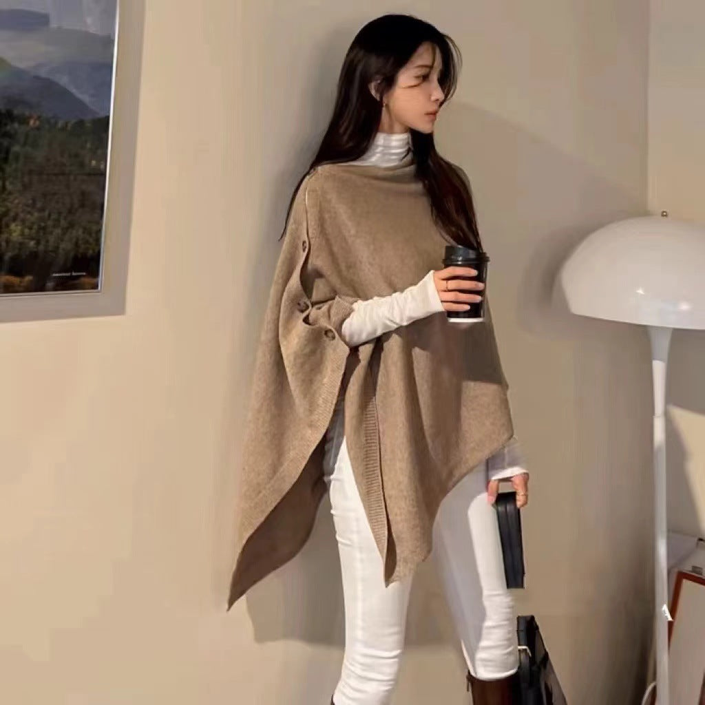 Women's Wool Slant Cape Scarf