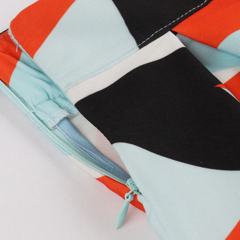 Geometric pleated skirt