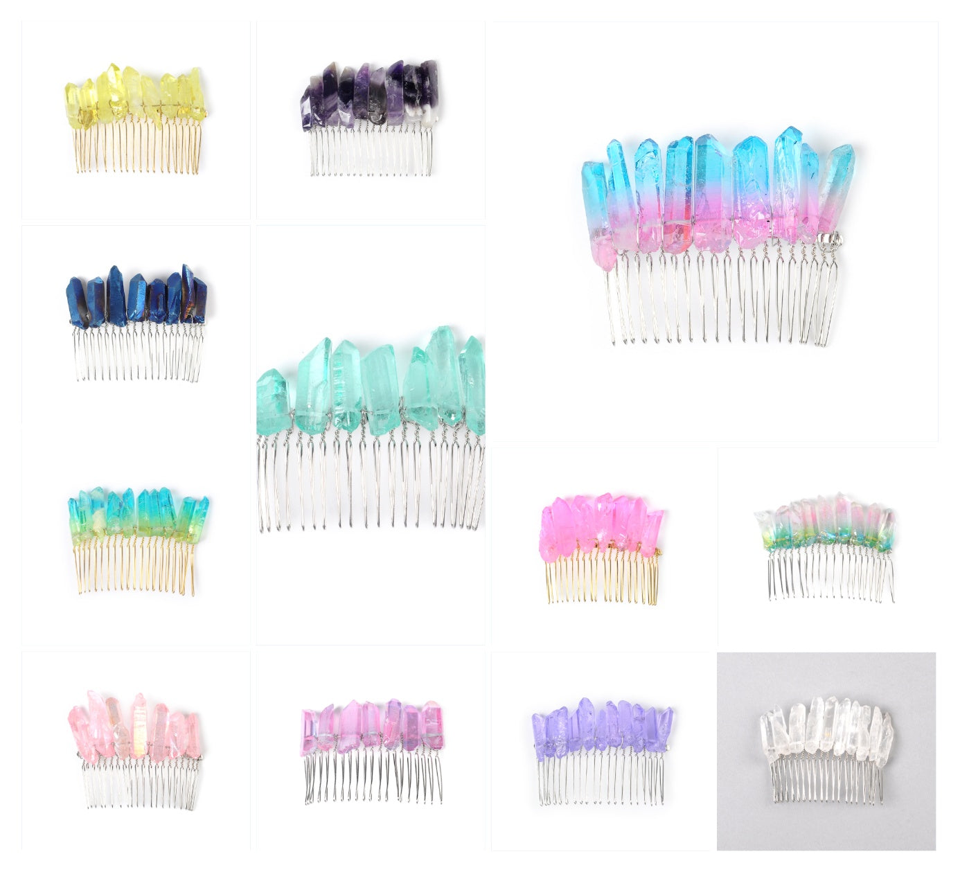 Handmade iron wire wound natural stone hairpin