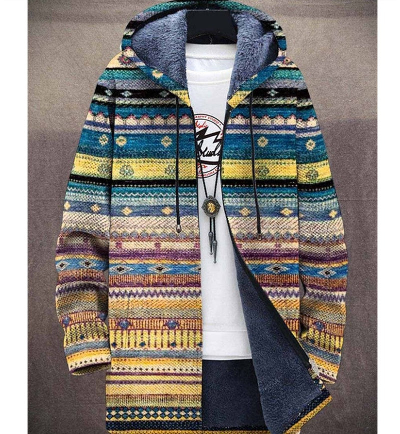 Men's Winter Printed Plush Lining  Thick And Windproof