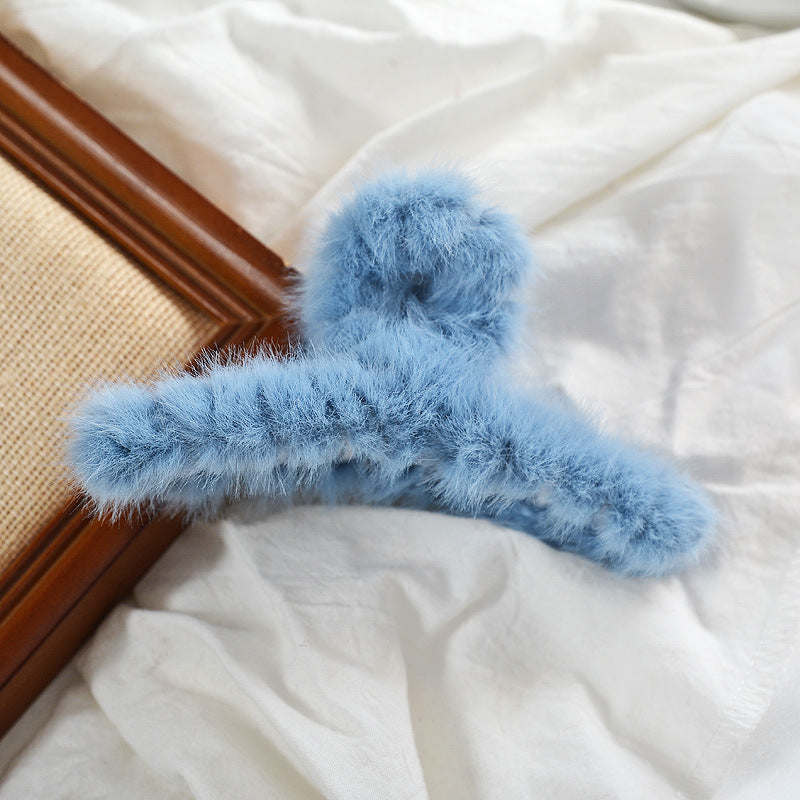 Fashion Lovely Large Sweet Solid Color Plush Hairpin