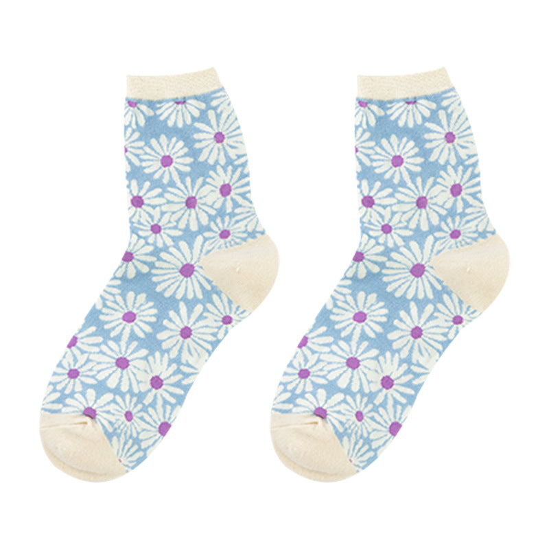 Winter Creative Small Daisy Flower Women's Socks