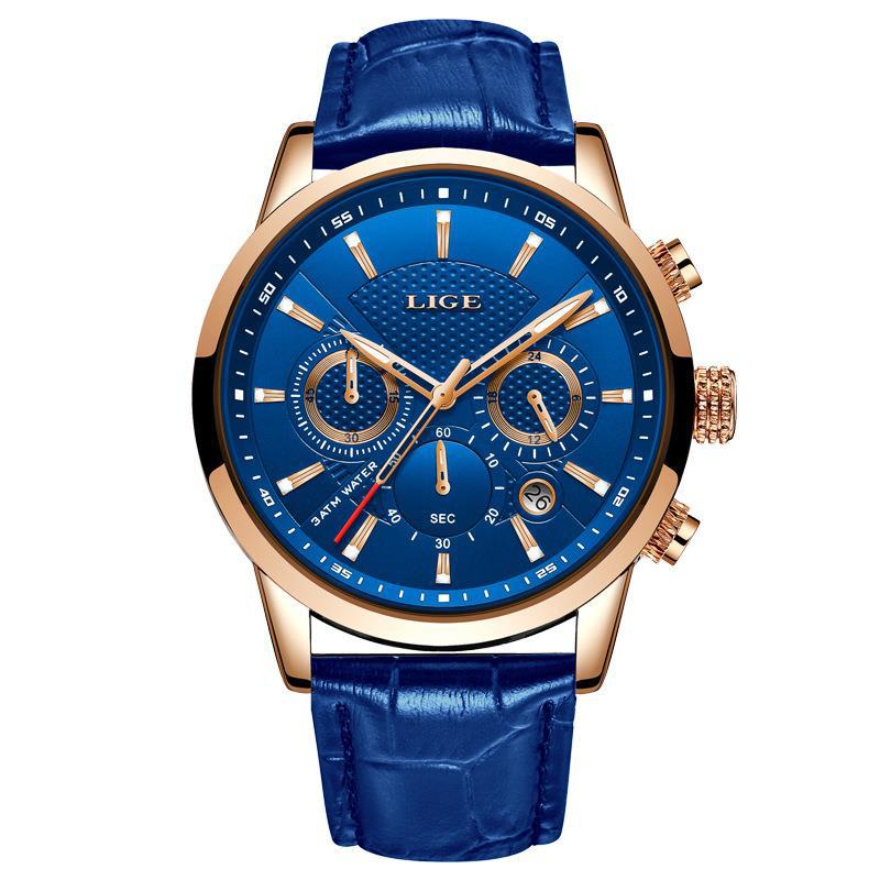 Men's Sports Quartz Watch Waterproof Steel Belt