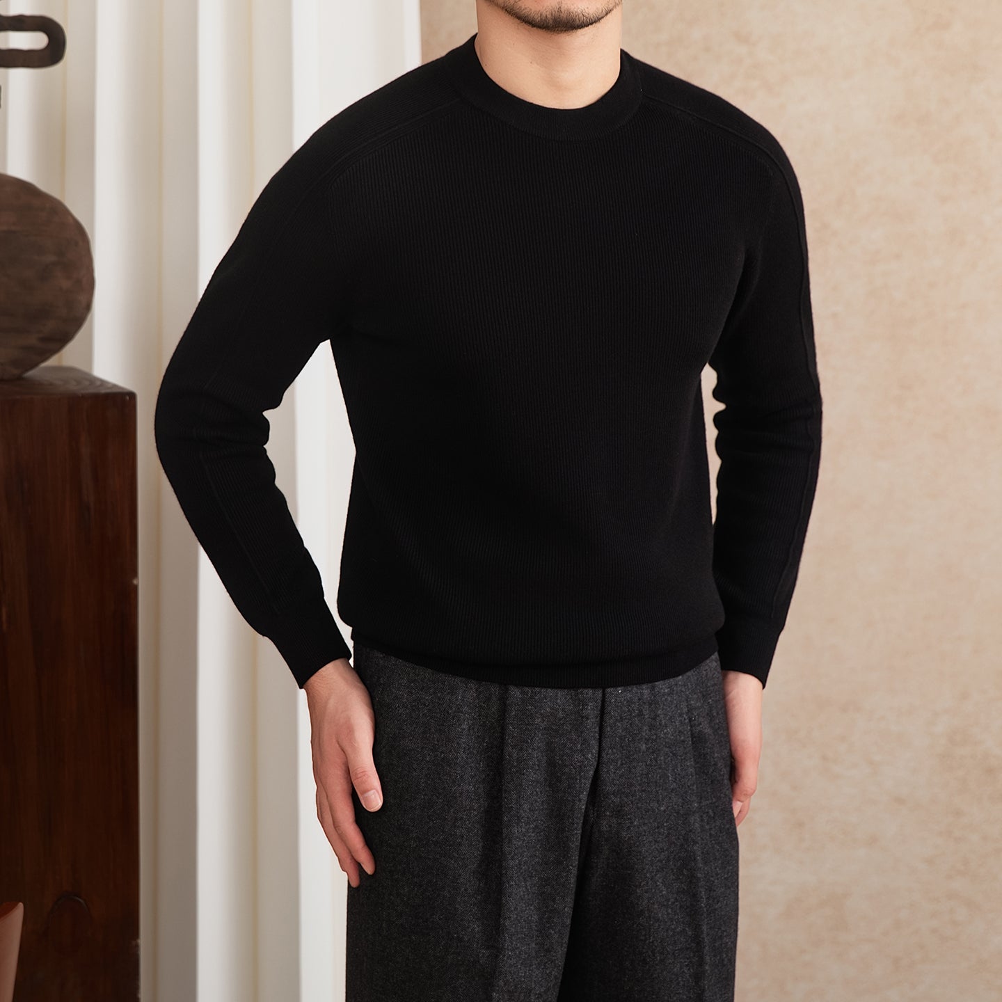 Commuter British Slim-fitting Retro Casual Bottoming Shirt Men