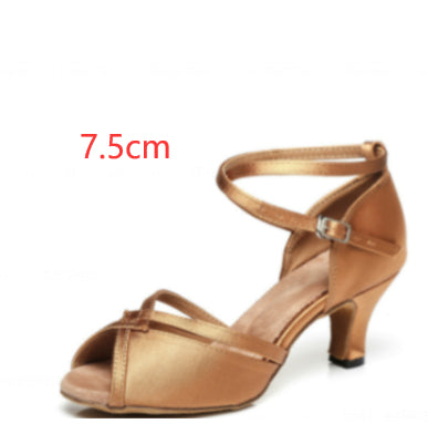 Latin Dance Shoes Soft Bottom Women's Adult Seamless Heel Wrapped High