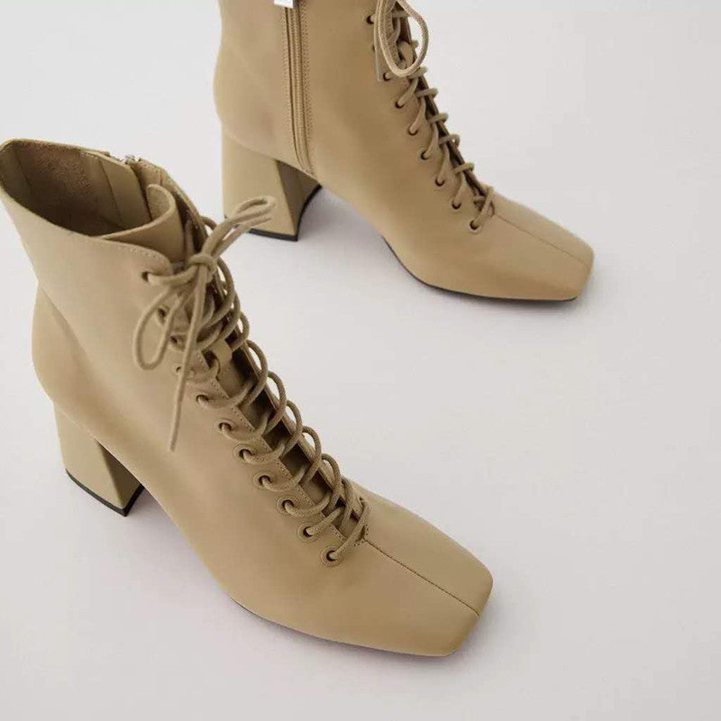 New Women's Shoes Camel Brown English Cattle Leather