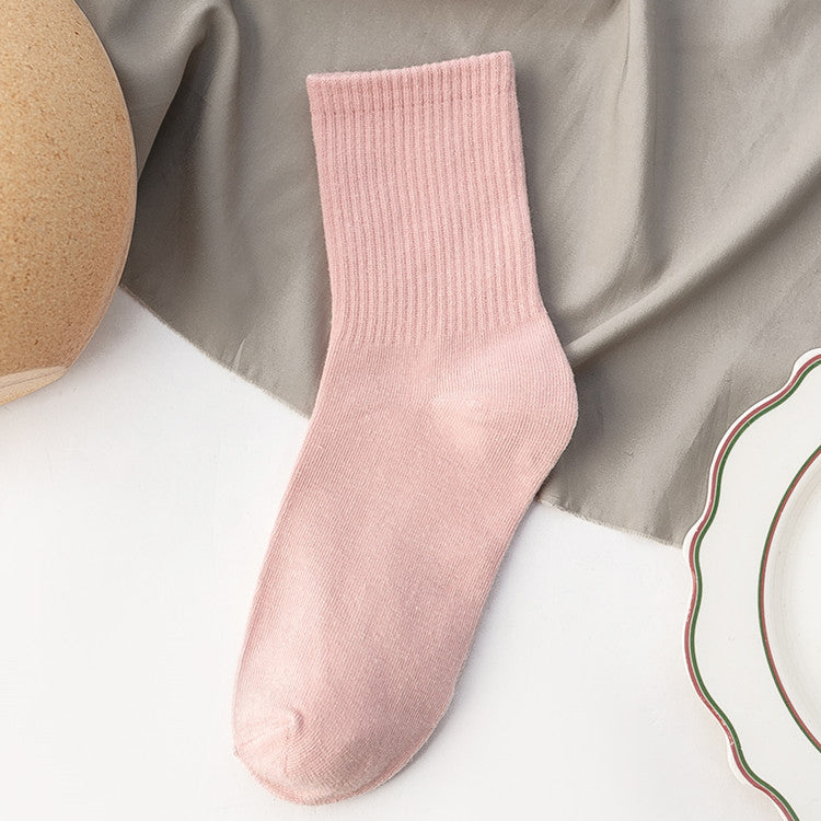 Candy-colored Mid-calf High Rubber Band Student Sports Socks