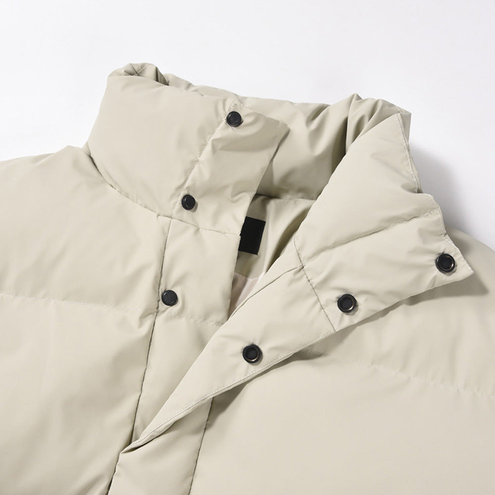 Men's Solid Color Plaid Cotton Coat