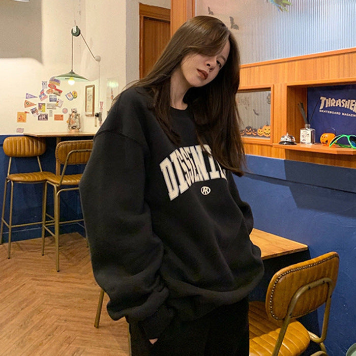 Cotton New Letter Three-dimensional Printed Sweater