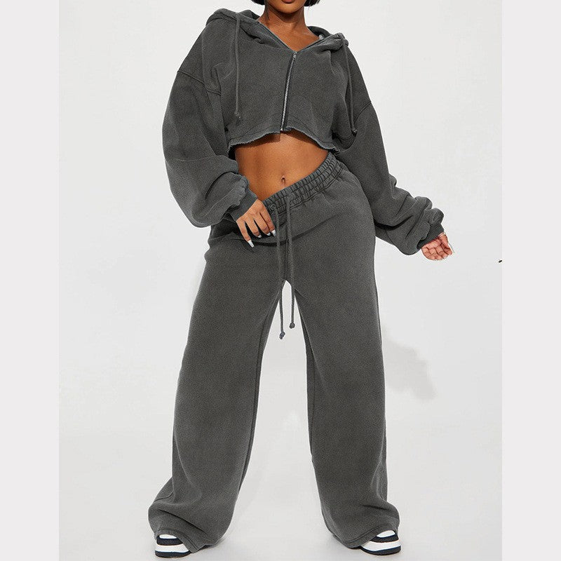 Women's Fashionable Long-sleeve Sporty Casual Hoodie Set