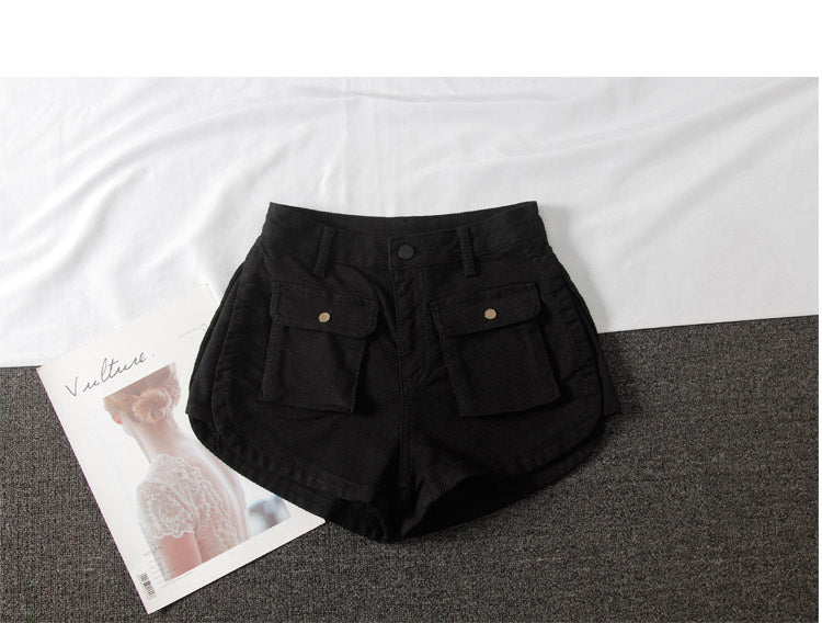 Washed white small pocket denim shorts