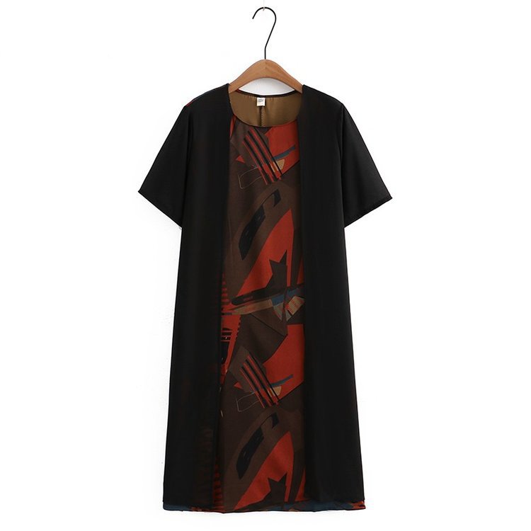 Dress False Two-piece Suit Elegant Chiffon