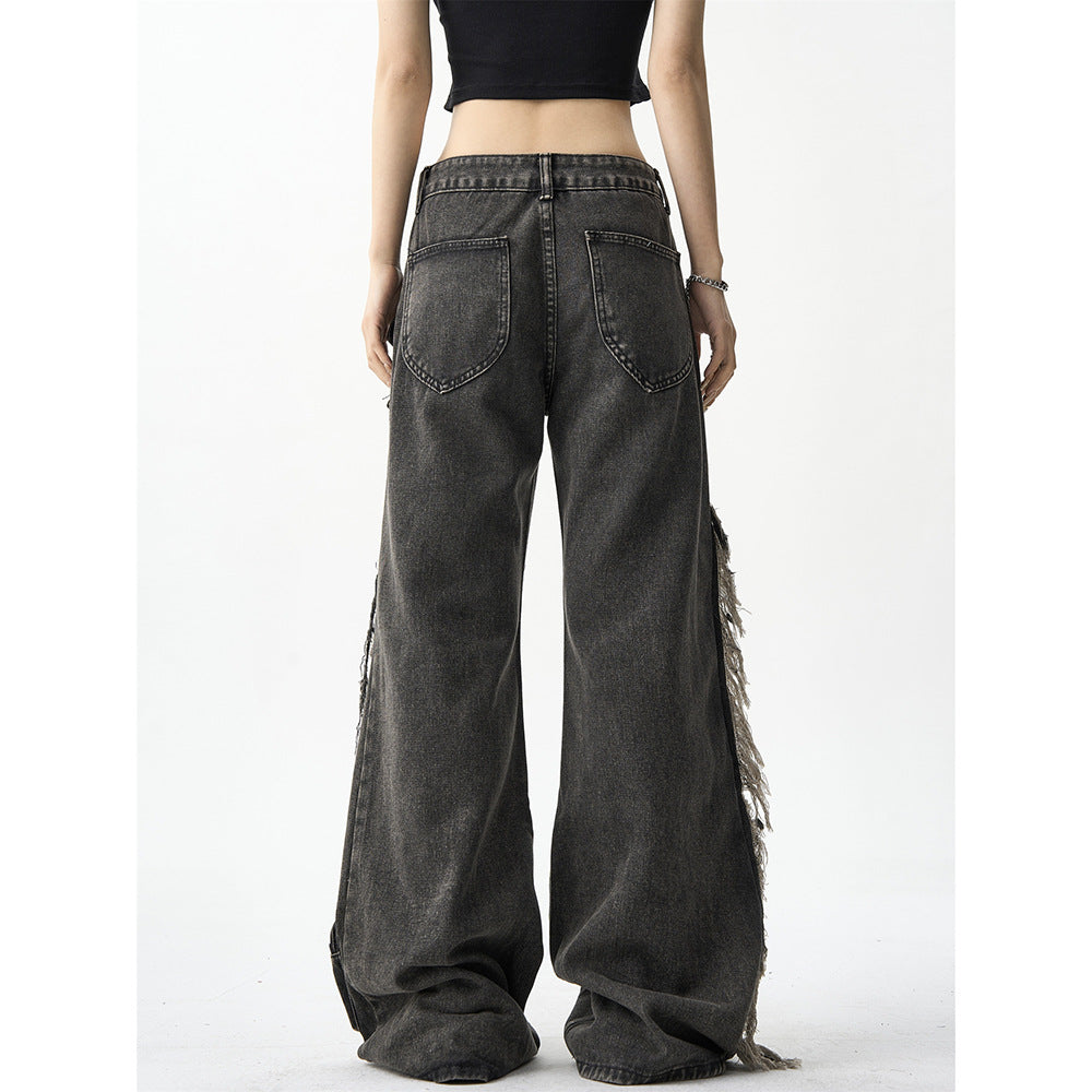 American High Street Niche Ripped Burr Cargo Jeans