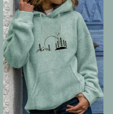 Hooded Solid Color Versatile Loose Student Hoodie Youth Casual