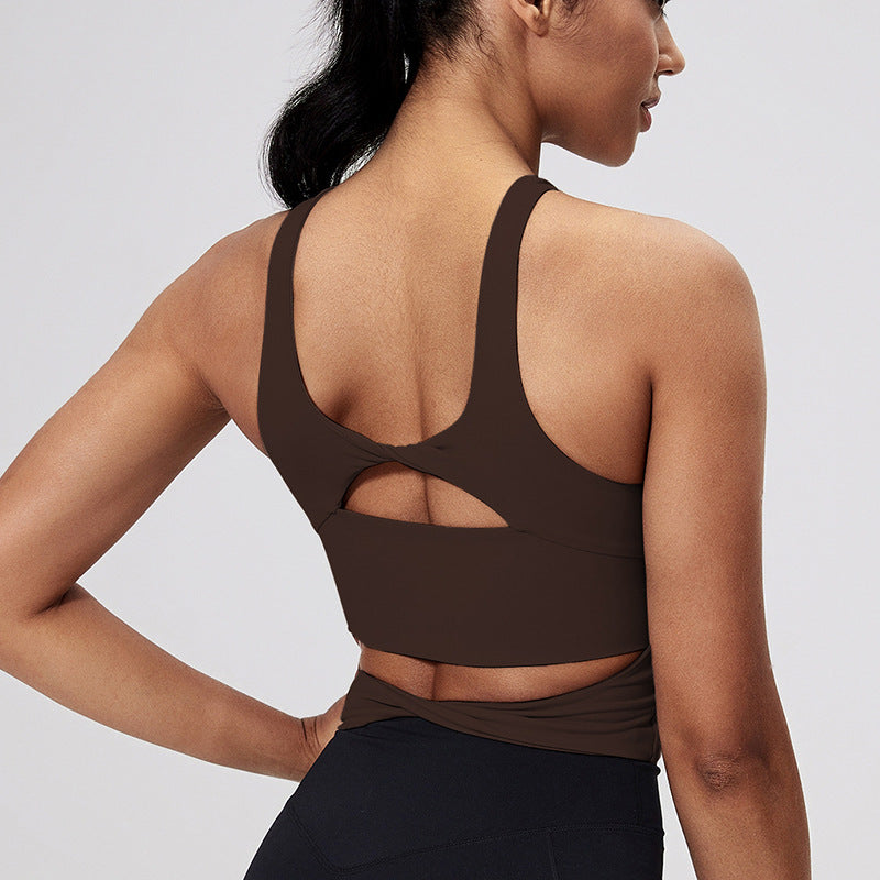 Nude-Feel Cross-Back Sports Bra For Women
