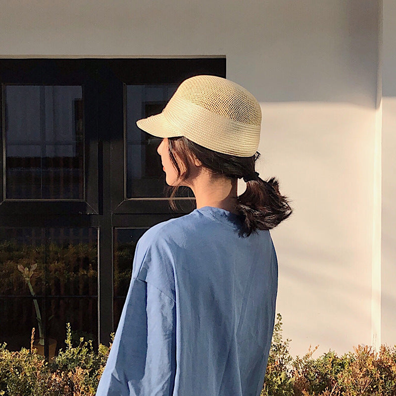 Retro Summer Simple British Style Sunscreen Straw Hat