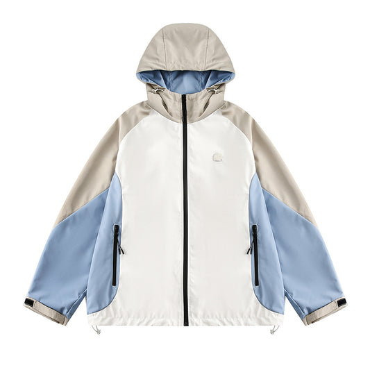 Brand Men's Clothing Color Contrast Patchwork Jacket Coat