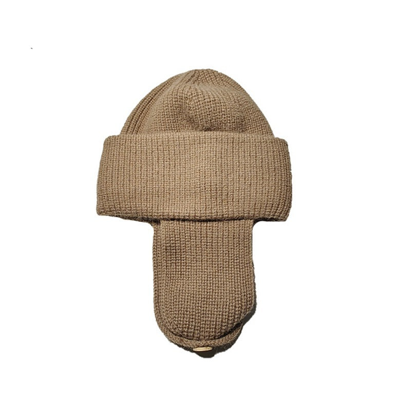 Women's Warm Ear Protection All-in-one Wool Hat