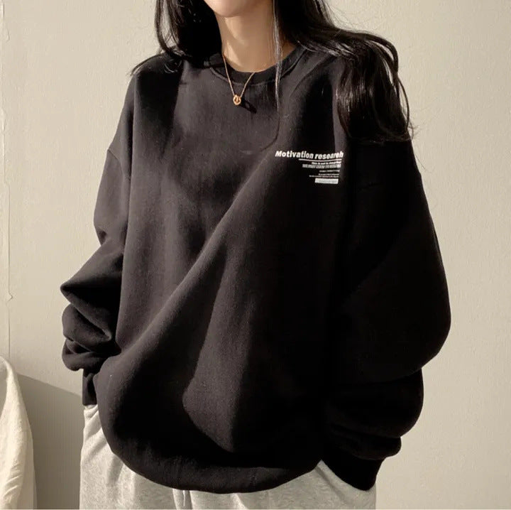 Plus Size Loose Fashion Brand Pack Fleece-lined Thickened