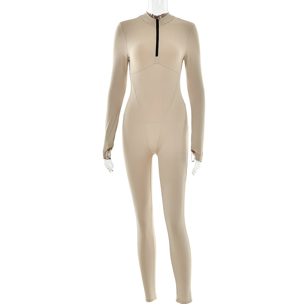 Kvinder Mode Yoga Sport Langærmet Jumpsuit