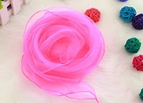 Small Square Candy Solid Color Gauze Scarf